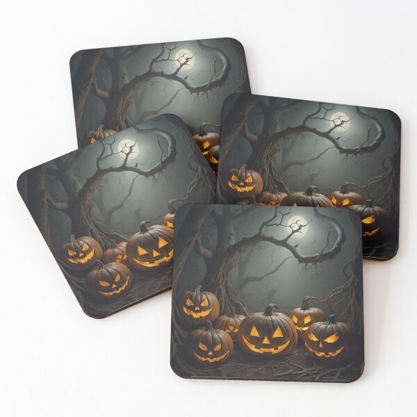 Item preview, Enchanted haunted Forest Sinister Pumpkins & Full Moon designed and sold by EnchantedVista.