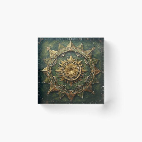 Item preview, Emerald Epochs and Golden Mandalas: A Timeless Tether to the Sacred Starlight in Modern Mandala Art designed and sold by Vic Torys ☆.
