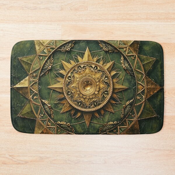 Item preview, Emerald Epochs and Golden Mandalas: A Timeless Tether to the Sacred Starlight in Modern Mandala Art designed and sold by Vic Torys ☆.