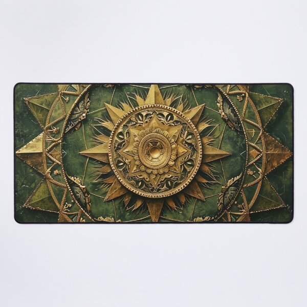 Item preview, Emerald Epochs and Golden Mandalas: A Timeless Tether to the Sacred Starlight in Modern Mandala Art designed and sold by Vic Torys ☆.