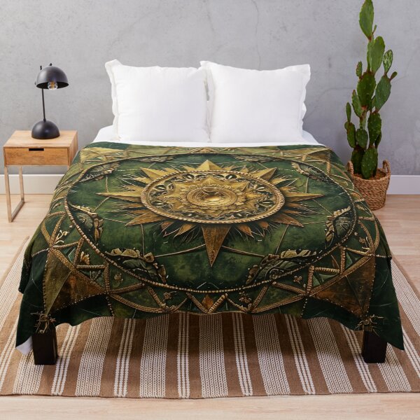 Item preview, Emerald Epochs and Golden Mandalas: A Timeless Tether to the Sacred Starlight in Modern Mandala Art designed and sold by Vic Torys ☆.