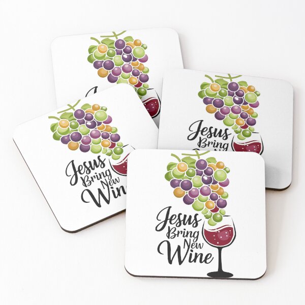 Item preview, Jesus Bring New Wine, Grapes, Wine and Wine Glass designed and sold by Faithloveshop.