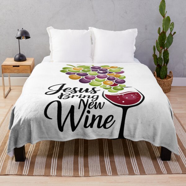 Item preview, Jesus Bring New Wine, Grapes, Wine and Wine Glass designed and sold by Faithloveshop.