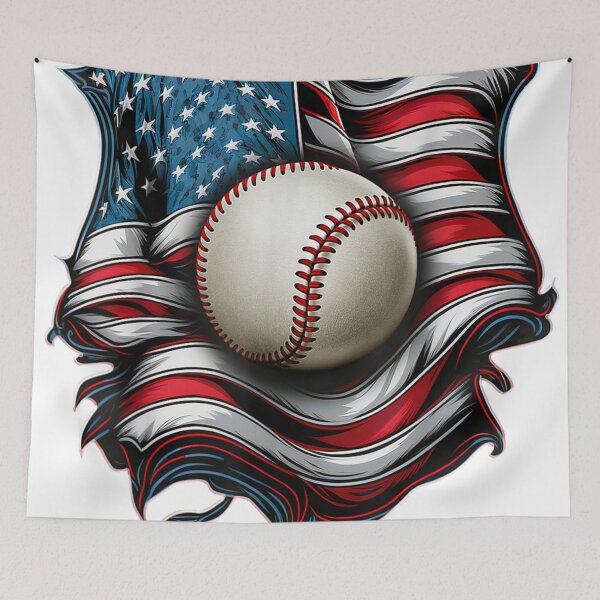Item preview, baseball usa flag american flag vintage  designed and sold by VISIONSTURME.