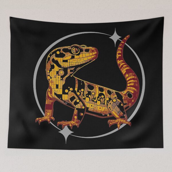 Item preview, Leopard Gecko - Orange and Yellow Retro Geometric Design designed and sold by HausKatz.