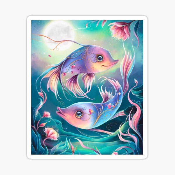 Item preview, Pisces Astrology. Moon in Pisces, Zodiac sign, Pisces symbol designed and sold by ZodiacWonders.