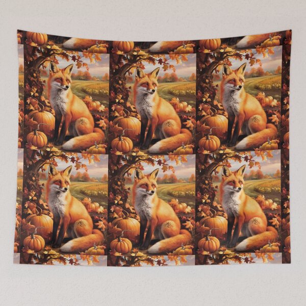 Item preview, Fox Portrait. Autumn fox, fall season, vintage fox, fox painting, Johannes Vermeer style designed and sold by FoxVibes.