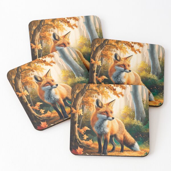 Item preview, Fox Portrait. Autumn fox, fall season, vintage fox, fox painting, Johannes Vermeer style designed and sold by FoxVibes.