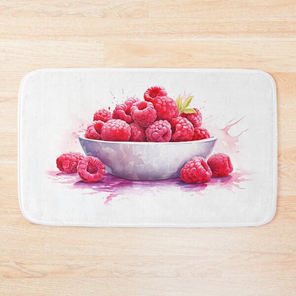 Item preview, Bowl of fresh Red Raspberries illustration designed and sold by Roxane Bay.