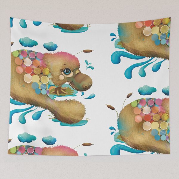 Item preview, Spangled Platypus splashing in Stream designed and sold by Karin Taylor.
