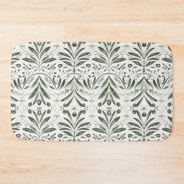 Item preview, Elegant Sicilian Tile Pattern with Green Botanical Design designed and sold by VoyteksDesigns.