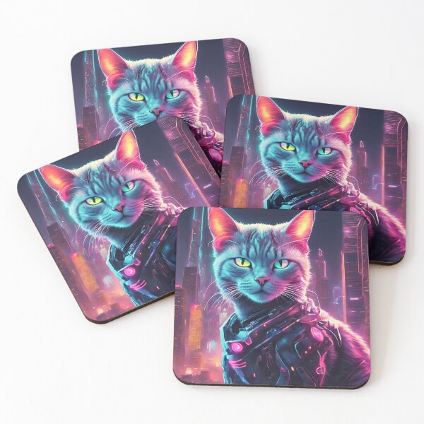 Item preview, Cyberpunk Neon Cat designed and sold by Gargantua99.