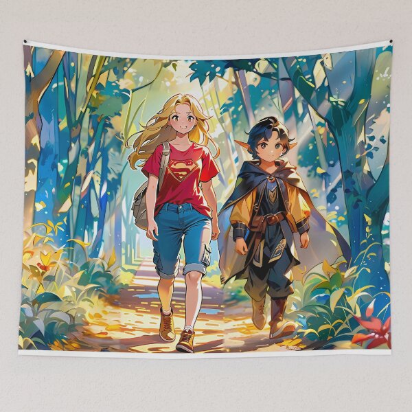 Item preview, Celina and Sibelis Bound for the Enchanted Forest Realm - Watercolor designed and sold by Second Draft Visuals.