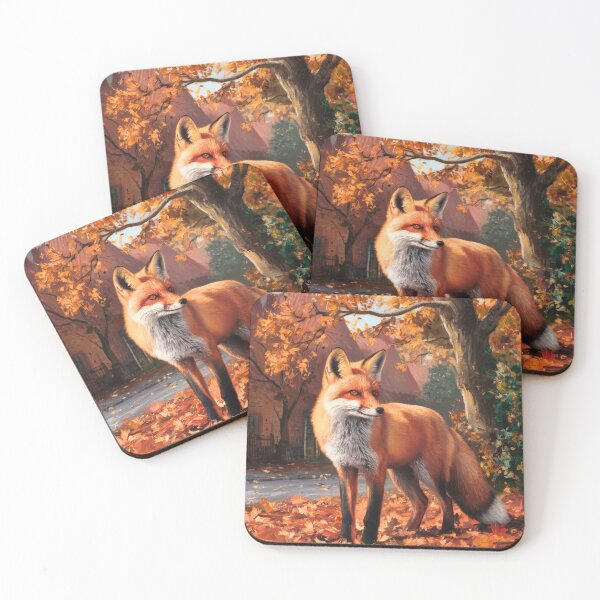 Item preview, Fox Portrait. Autumn fox, fall season, vintage fox, fox painting, Johannes Vermeer style designed and sold by FoxVibes.
