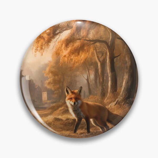 Item preview, Fox Portrait. Autumn fox, fall season, vintage fox, fox painting, Johannes Vermeer style designed and sold by FoxVibes.