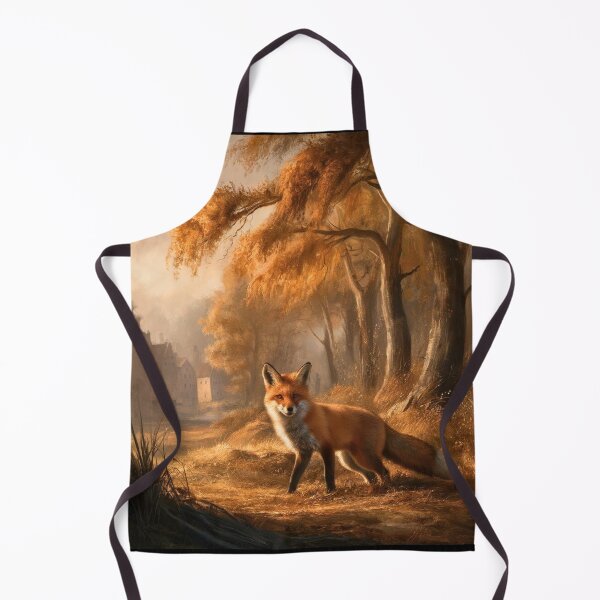 Item preview, Fox Portrait. Autumn fox, fall season, vintage fox, fox painting, Johannes Vermeer style designed and sold by FoxVibes.