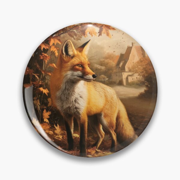 Item preview, Fox Portrait. Autumn fox, fall season, vintage fox, fox painting, Johannes Vermeer style designed and sold by FoxVibes.