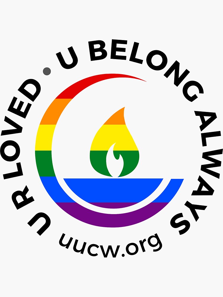 Thumbnail 3 of 3, Sticker, U R LOVED black lettering designed and sold by UUCW.