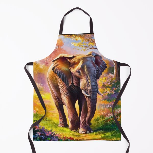 Item preview, Elephant Portrait. Elephant painting, vibrant elephant, vintage elephant, spring season designed and sold by ElephantVibes.