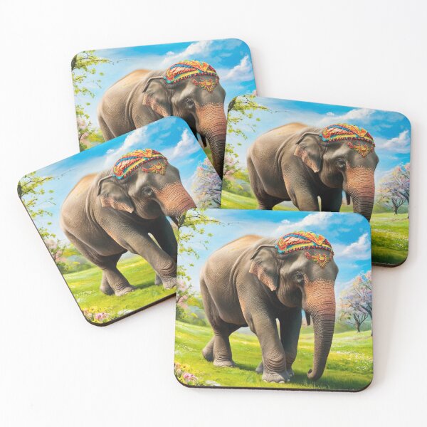 Item preview, Elephant Portrait. Elephant photo, vibrant elephant, vintage elephant, spring season designed and sold by ElephantVibes.