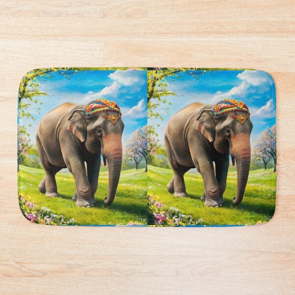 Item preview, Elephant Portrait. Elephant photo, vibrant elephant, vintage elephant, spring season designed and sold by ElephantVibes.