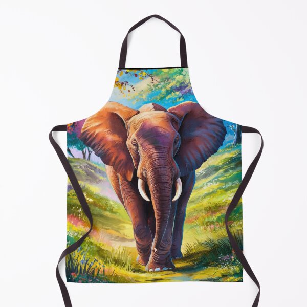 Item preview, Elephant Portrait. Elephant painting, vibrant elephant, vintage elephant, spring season designed and sold by ElephantVibes.