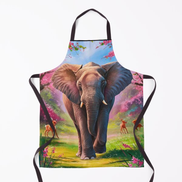 Item preview, Elephant Portrait. Elephant painting, vibrant elephant, vintage elephant, spring season designed and sold by ElephantVibes.