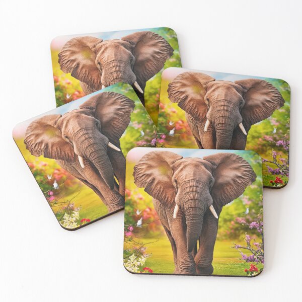 Item preview, Elephant Portrait. Elephant photo, vibrant elephant, vintage elephant, spring season designed and sold by ElephantVibes.