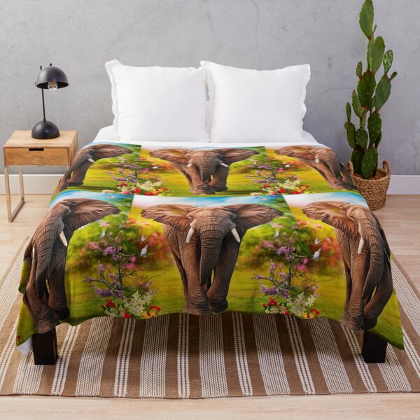 Item preview, Elephant Portrait. Elephant photo, vibrant elephant, vintage elephant, spring season designed and sold by ElephantVibes.