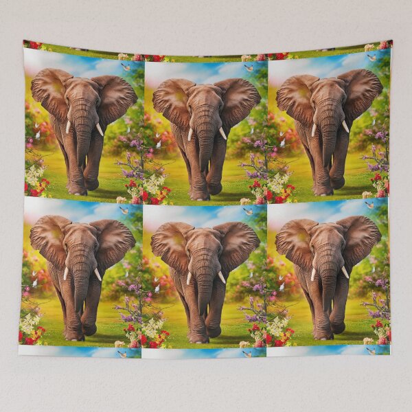 Item preview, Elephant Portrait. Elephant photo, vibrant elephant, vintage elephant, spring season designed and sold by ElephantVibes.