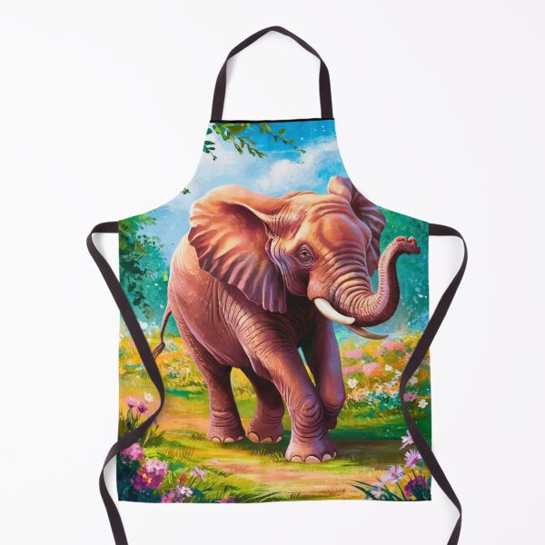 Item preview, Elephant Portrait. Elephant painting, vibrant elephant, vintage elephant, spring season designed and sold by ElephantVibes.