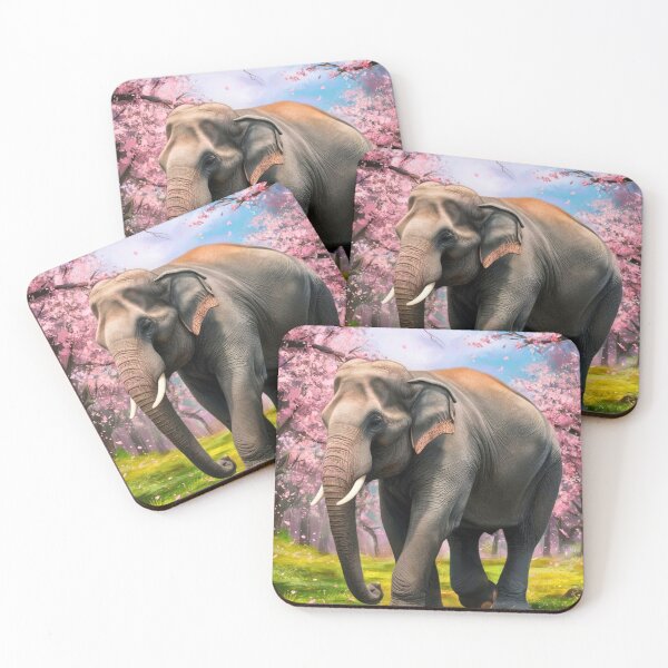Item preview, Elephant Portrait. Elephant painting, vibrant elephant, vintage elephant, spring season designed and sold by ElephantVibes.
