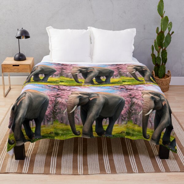 Item preview, Elephant Portrait. Elephant painting, vibrant elephant, vintage elephant, spring season designed and sold by ElephantVibes.