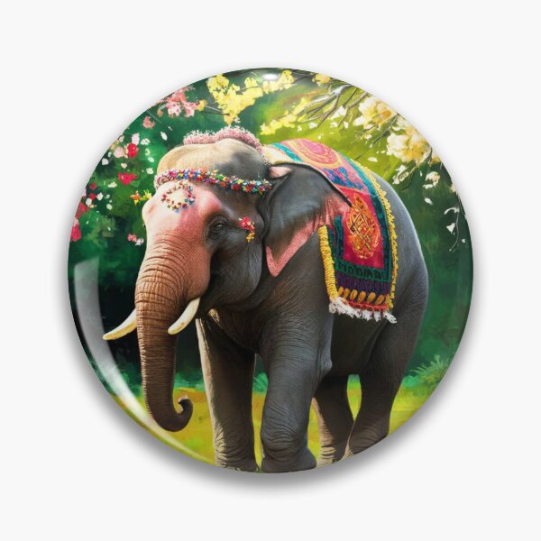 Item preview, Elephant Portrait. Elephant photo, vibrant elephant, vintage elephant, spring season designed and sold by ElephantVibes.