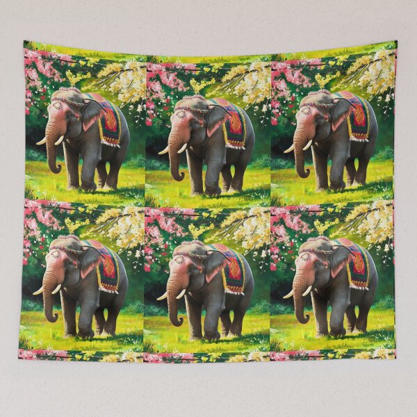 Item preview, Elephant Portrait. Elephant photo, vibrant elephant, vintage elephant, spring season designed and sold by ElephantVibes.