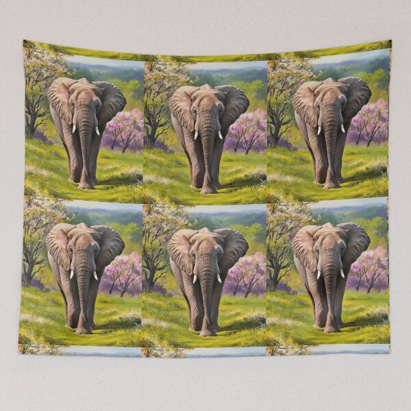 Item preview, Elephant Portrait. Elephant photo, vibrant elephant, vintage elephant, spring season designed and sold by ElephantVibes.