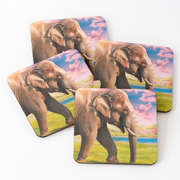 Item preview, Elephant Portrait. Elephant photo, vibrant elephant, vintage elephant, spring season designed and sold by ElephantVibes.