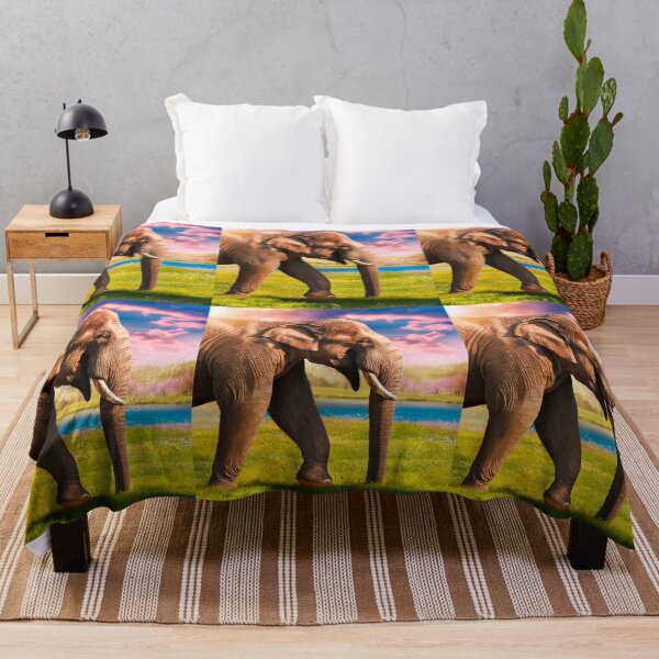 Item preview, Elephant Portrait. Elephant photo, vibrant elephant, vintage elephant, spring season designed and sold by ElephantVibes.