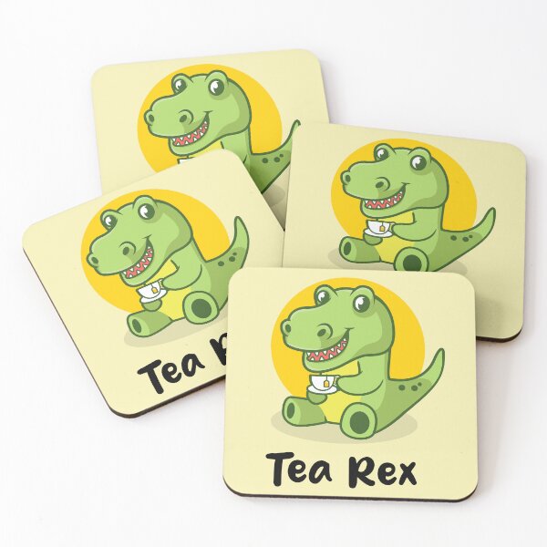Item preview, T-Rex dino drinking tea (on light colors) designed and sold by messy-nessie.