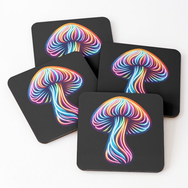 Item preview, Psychedelic Neon Mushroom - Trippy Colorful Art designed and sold by StickaTime.