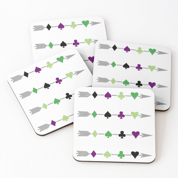 Item preview, AroAce - Arrow and Suits - Purple and green designed and sold by Vonivon.