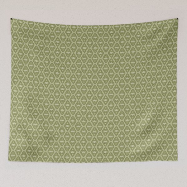 Item preview, 70's Green Monochromatic Retro Diamond Pattern designed and sold by Lisa D Art Designs.