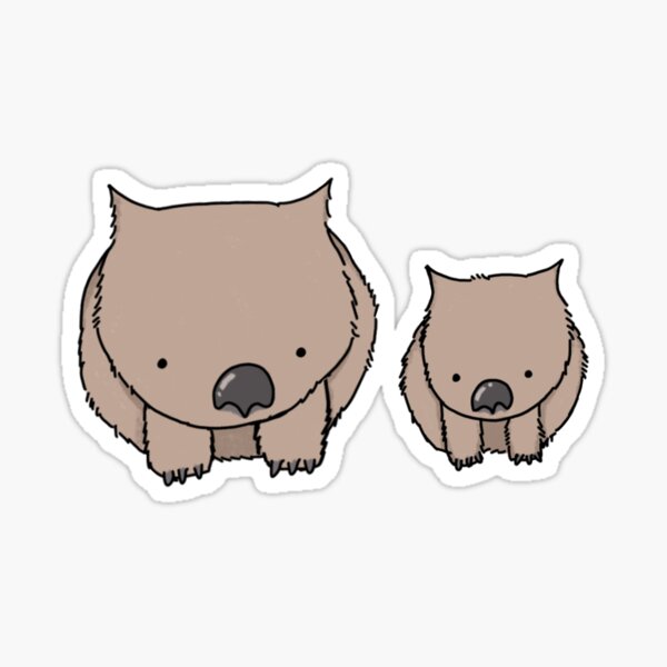 Vista previa del artículo con la obra «Padre y bebé wombat», diseñado y vendido por CreationsbyKim4.