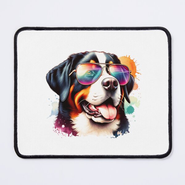Item preview, Watercolor Greater Swiss Mountain Dog Wearing Sunglasses designed and sold by TheAnimalZ00.