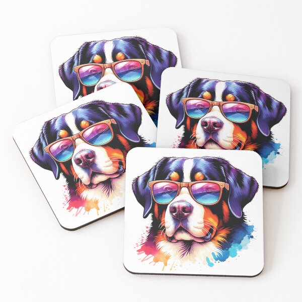 Item preview, Watercolor Greater Swiss Mountain Dog Wearing Sunglasses designed and sold by TheAnimalZ00.