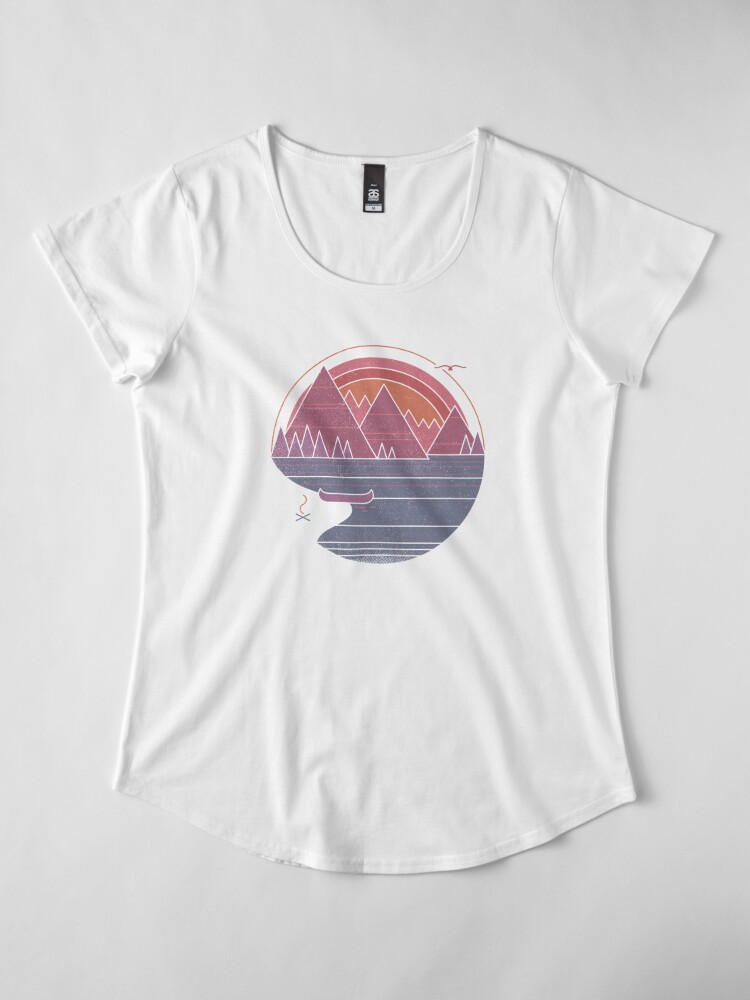 Alternate view of The Mountains Are Calling Premium Scoop T-Shirt