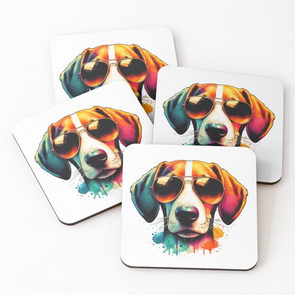 Item preview, Watercolor American Foxhound Wearing Sunglasses designed and sold by TheAnimalZ00.