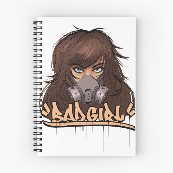 Item preview, graffiti bad girl with gas mask  brown hair  designed and sold by KIRART.