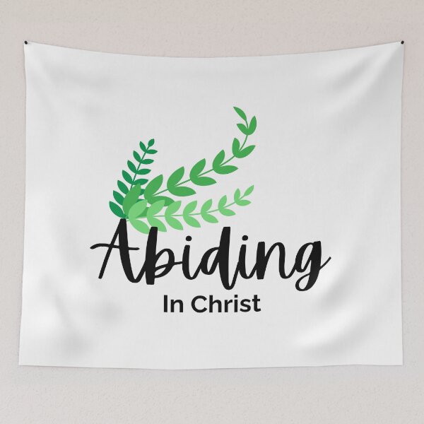 Item preview, Abiding in Christ - Christian Design with black stylized text and green plant designed and sold by Bo Christian  Merch.