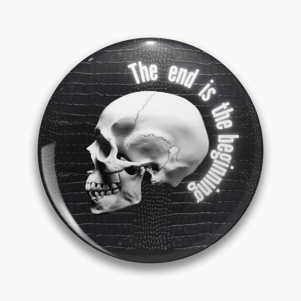 Item preview, The end is the beginning - black and white skull artwork designed and sold by silent-violin.